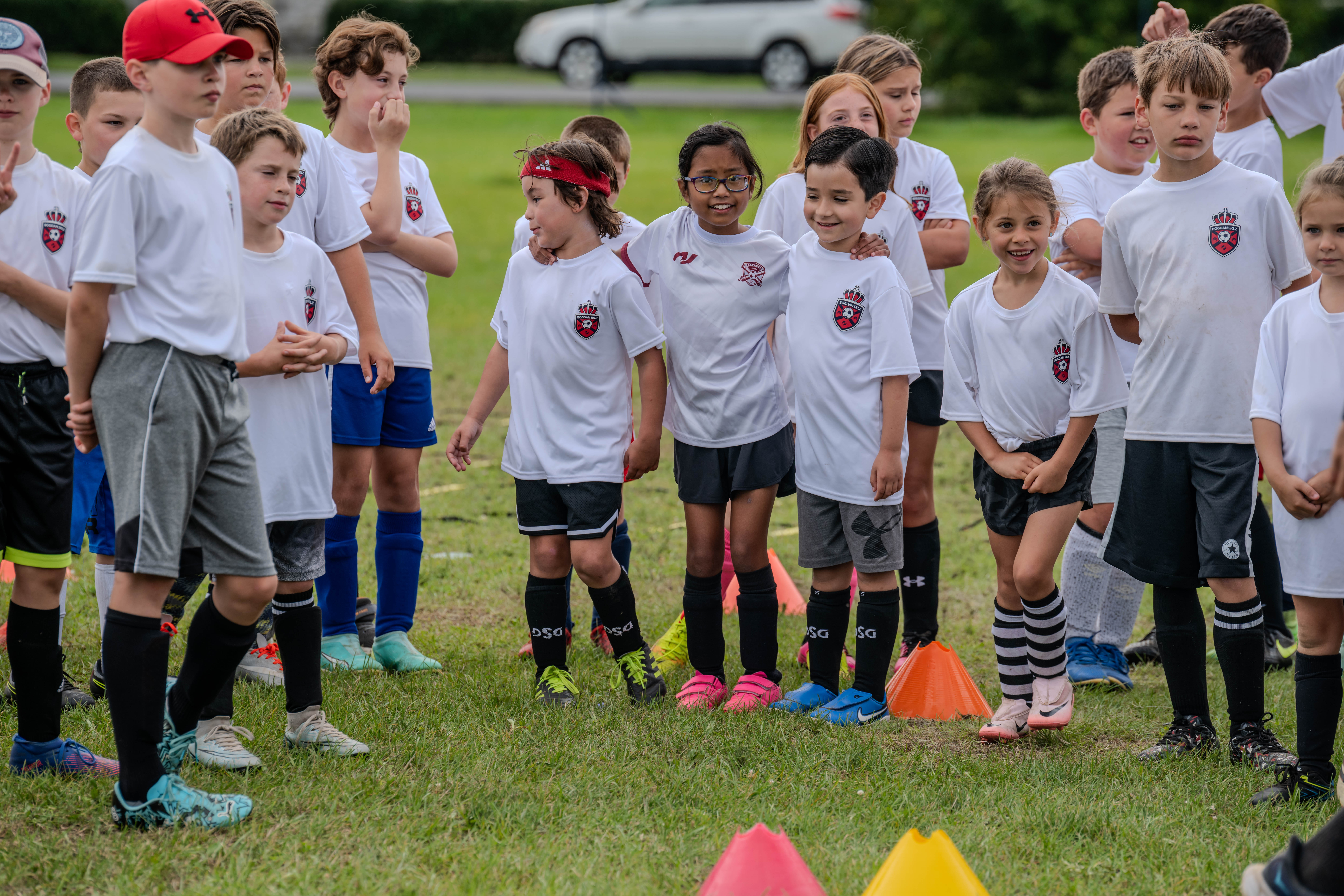 Young SKLZ athletes smiling and spending time together