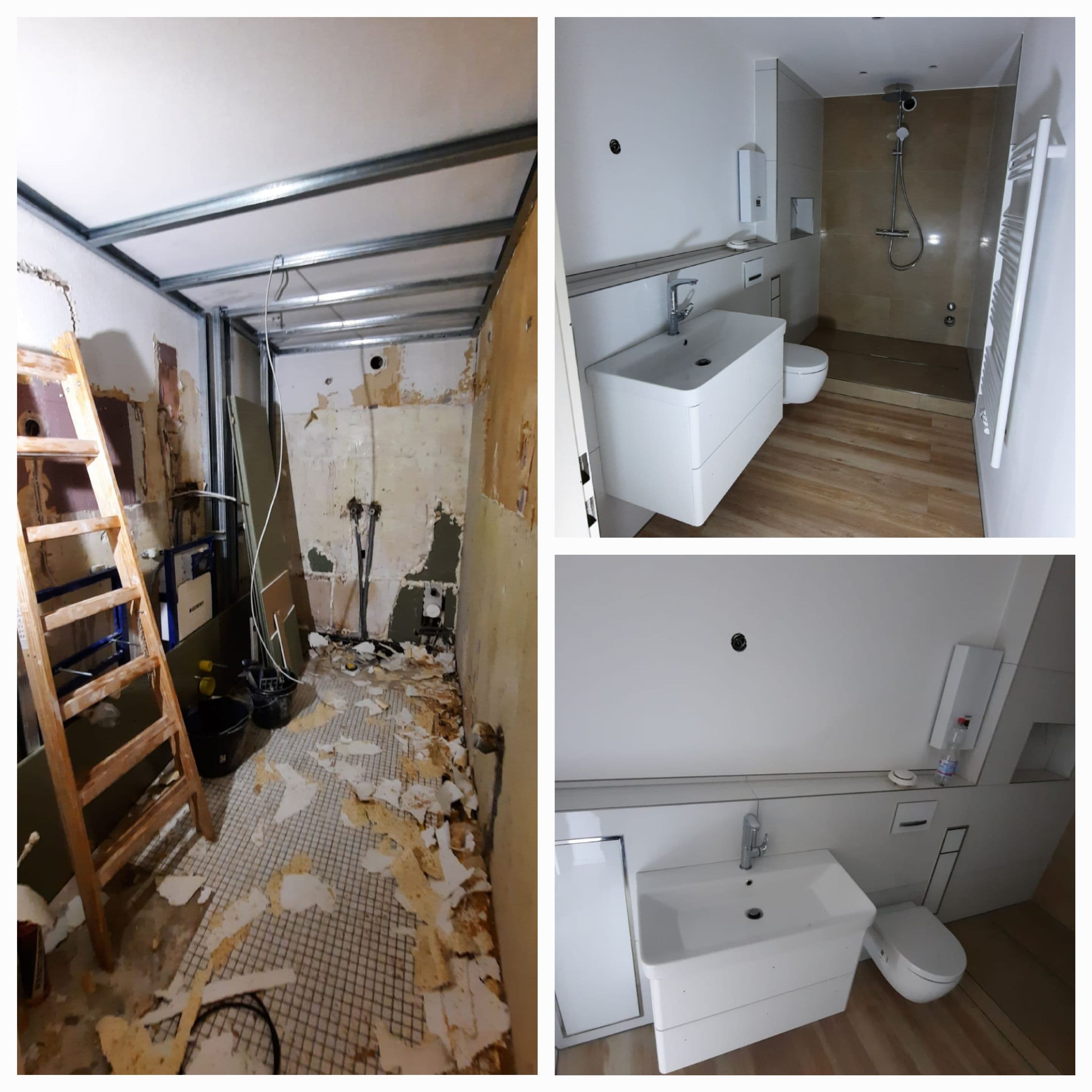 Bild eines Badezimmerumbaus