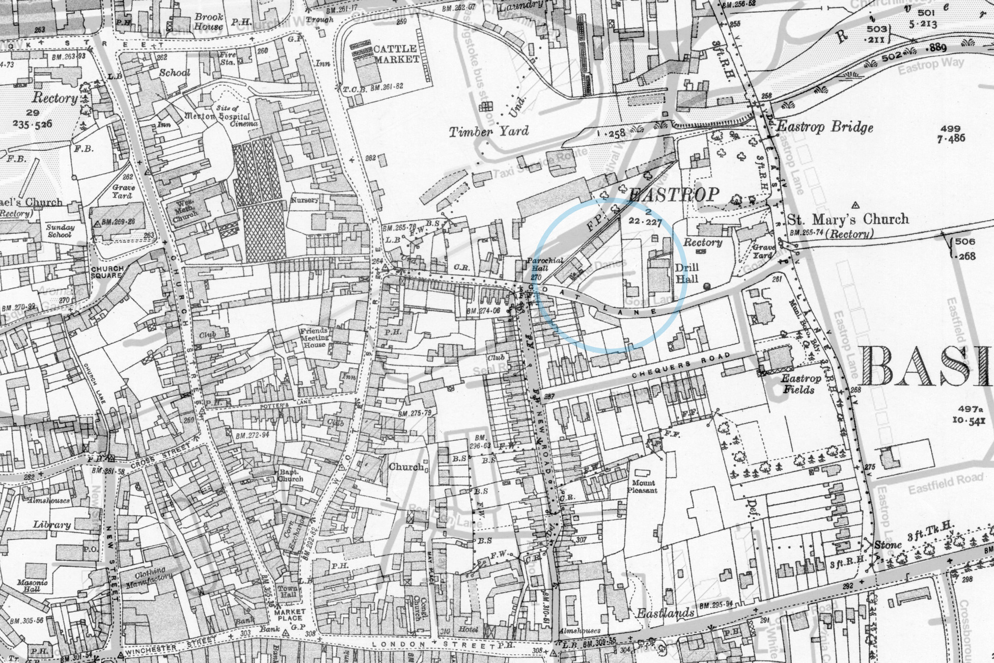 Basingstoke before the 1960s expansion of the town.