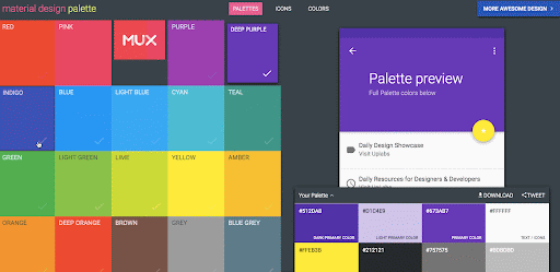 Material Design Color Palette Uranium UI | EnisnProjects