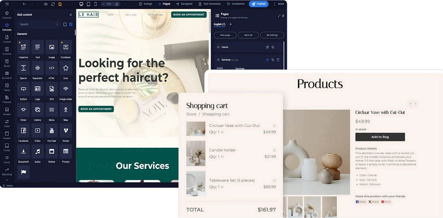 Sitejet Builder and Sitejet Commerce