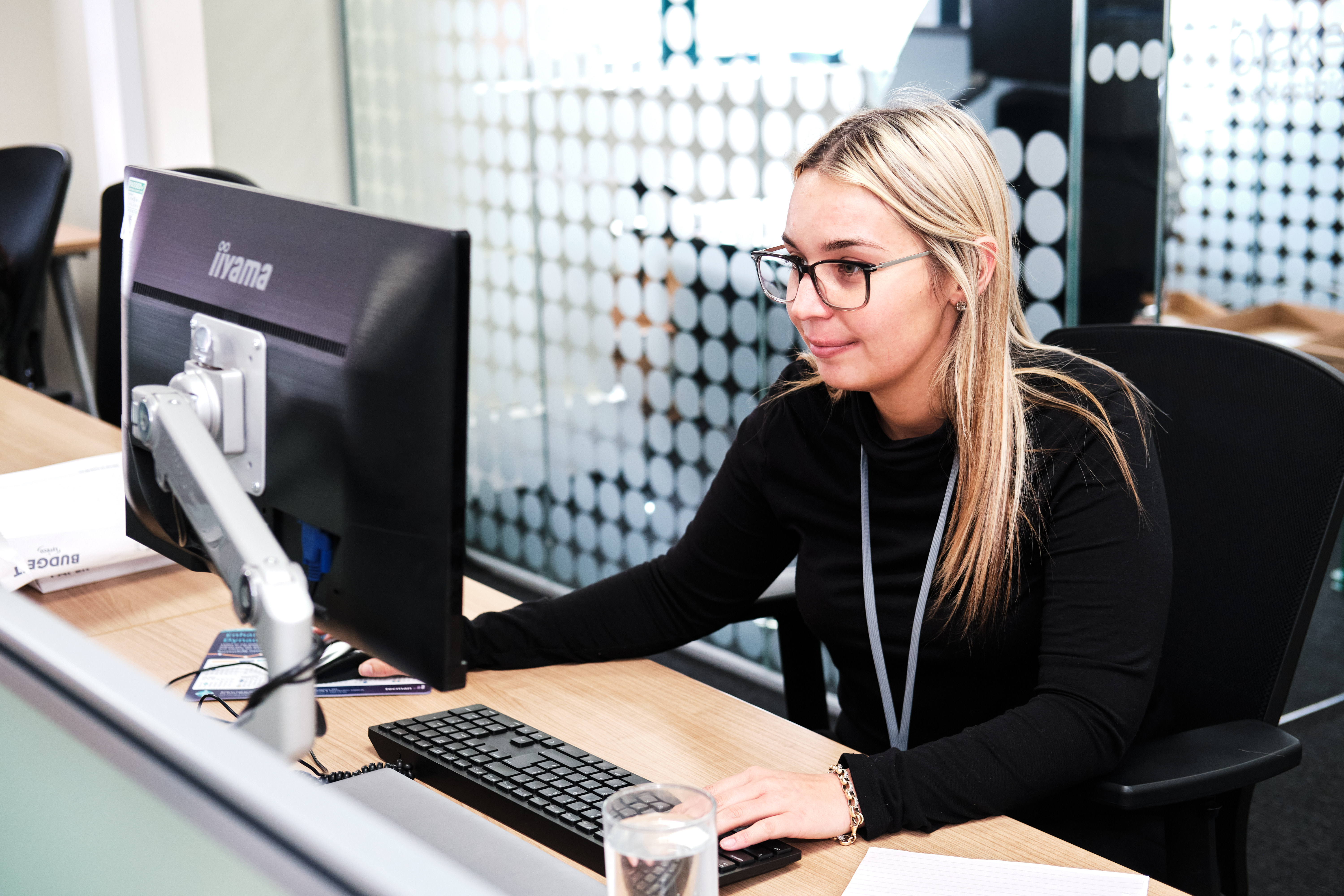 Employees working at their desks