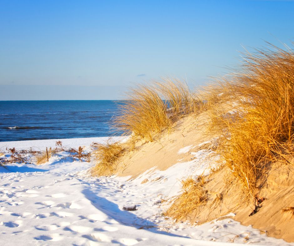 Nordsee im Winter mit Schnee