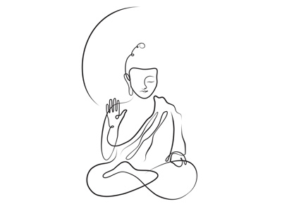 Zeichnung von einem Buddha