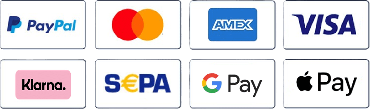 Zahlweisen korrektur.de - Paypal, Mastercard, AMEX, VISA, Klarna, SEPA; GooglePay, Apple Pay