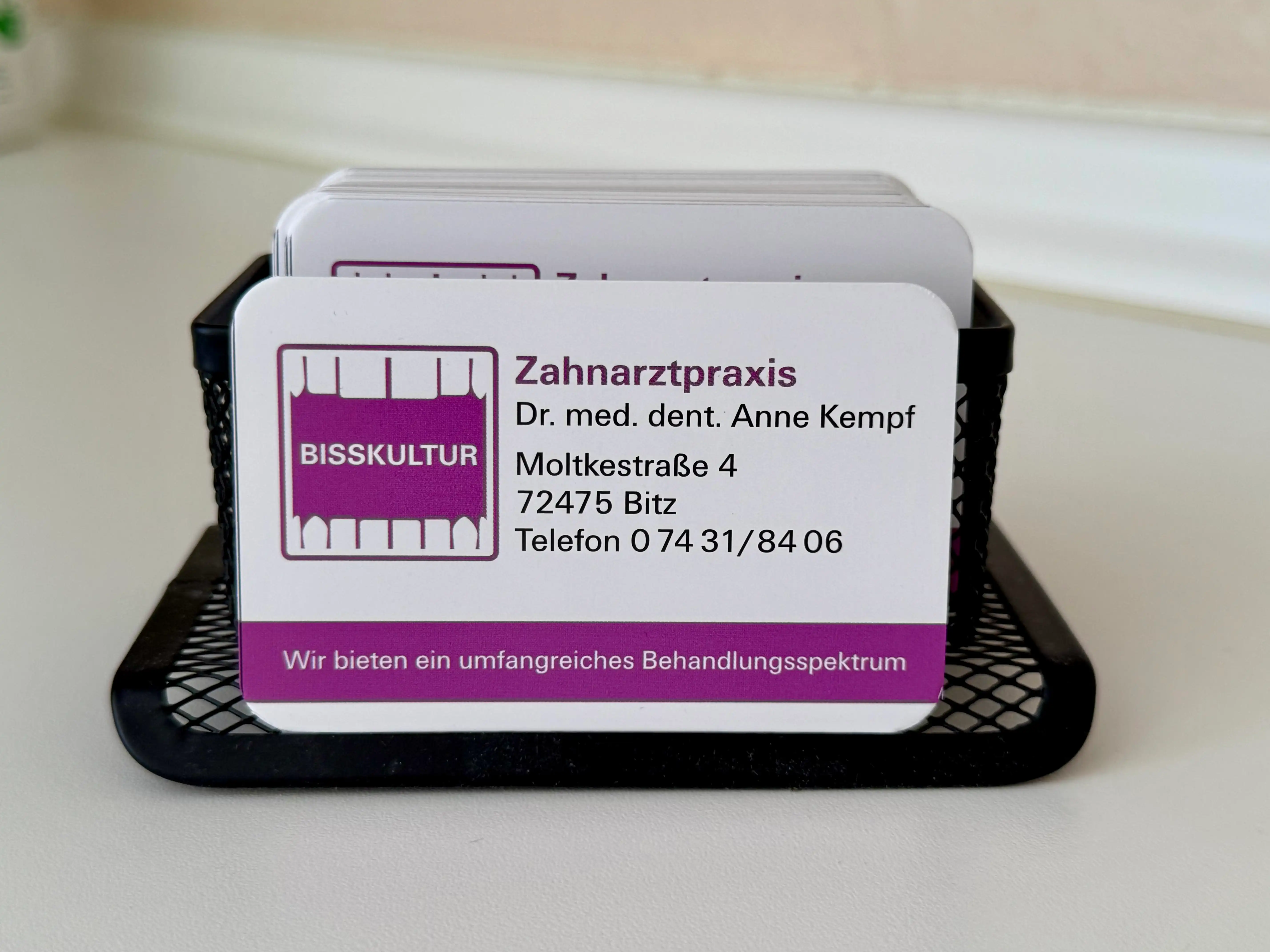 Zahnarztpraxis Bisskultur Visitenkarten
