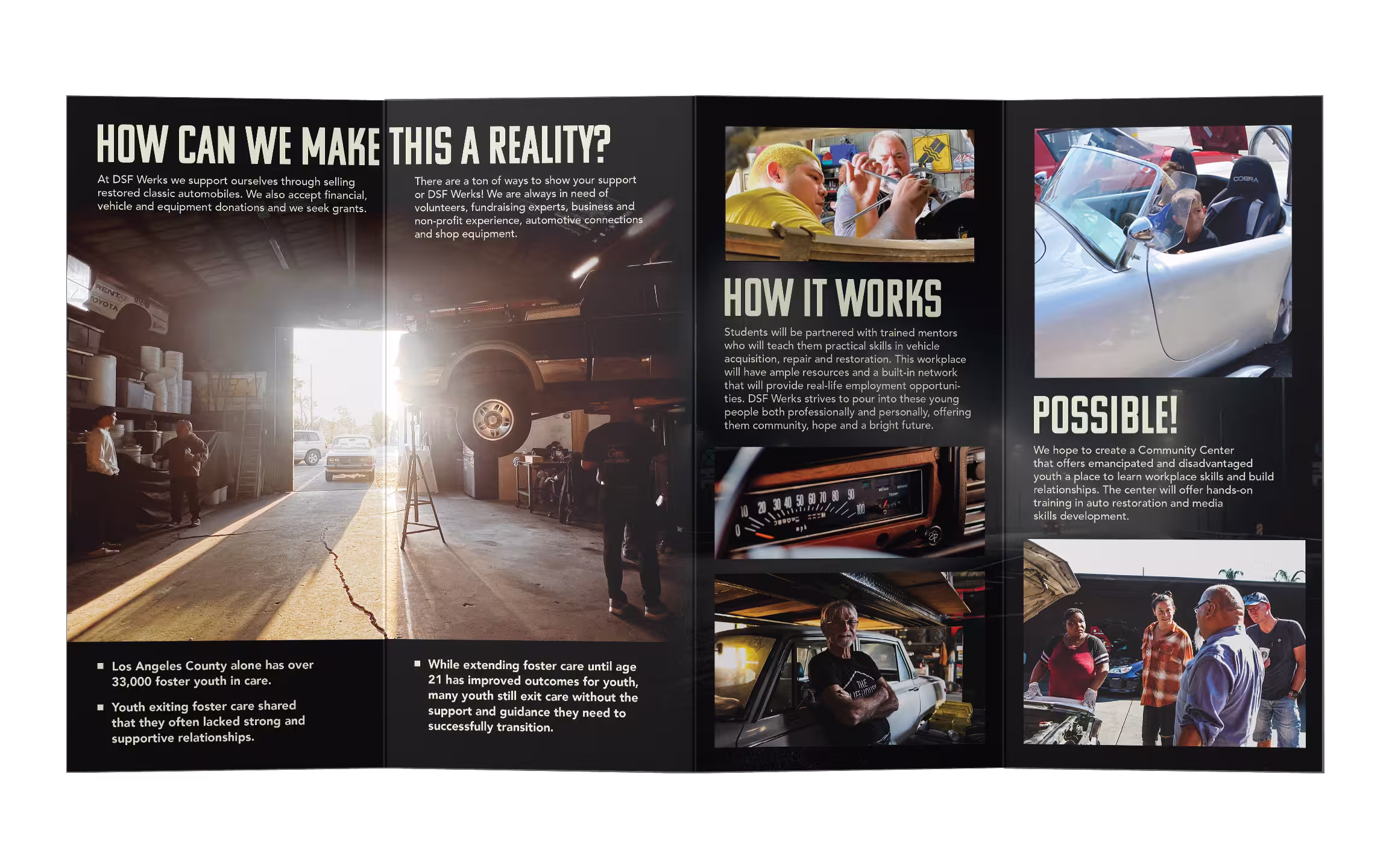 Two page open Brochure by Punch Creations for DSF Werks