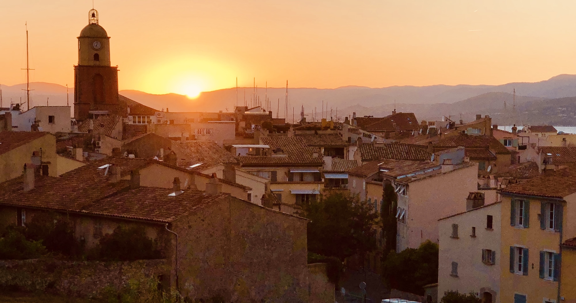 Beautiful sunset in Saint-Tropez 