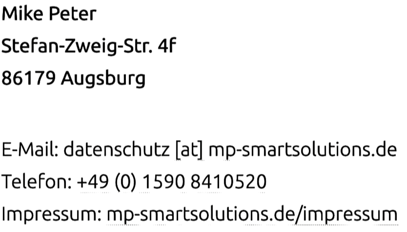 Kontaktdaten Datenschutz