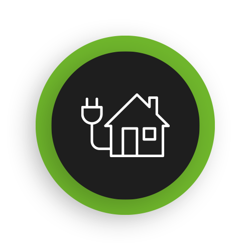 ICON Private Haushalte - Haus mit Elektrostecker