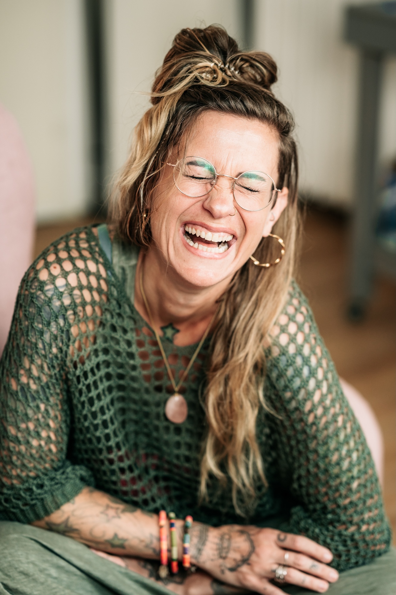 Lachende Vera Faltin