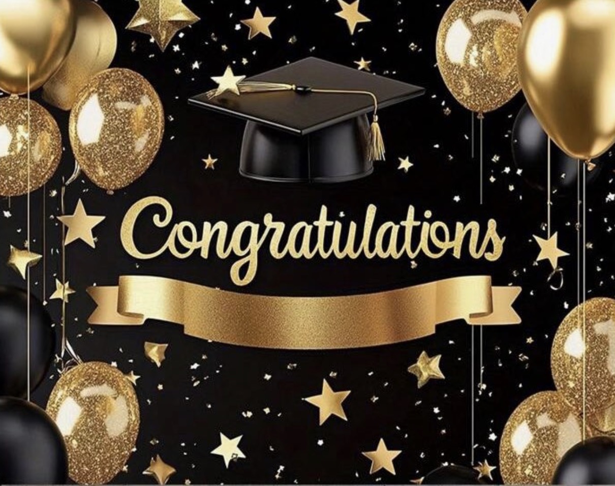 Golden Grad Glow graduation backdrop