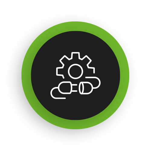 ICON Ladelösungen - Zahnrad und Stecker mit Kupplung