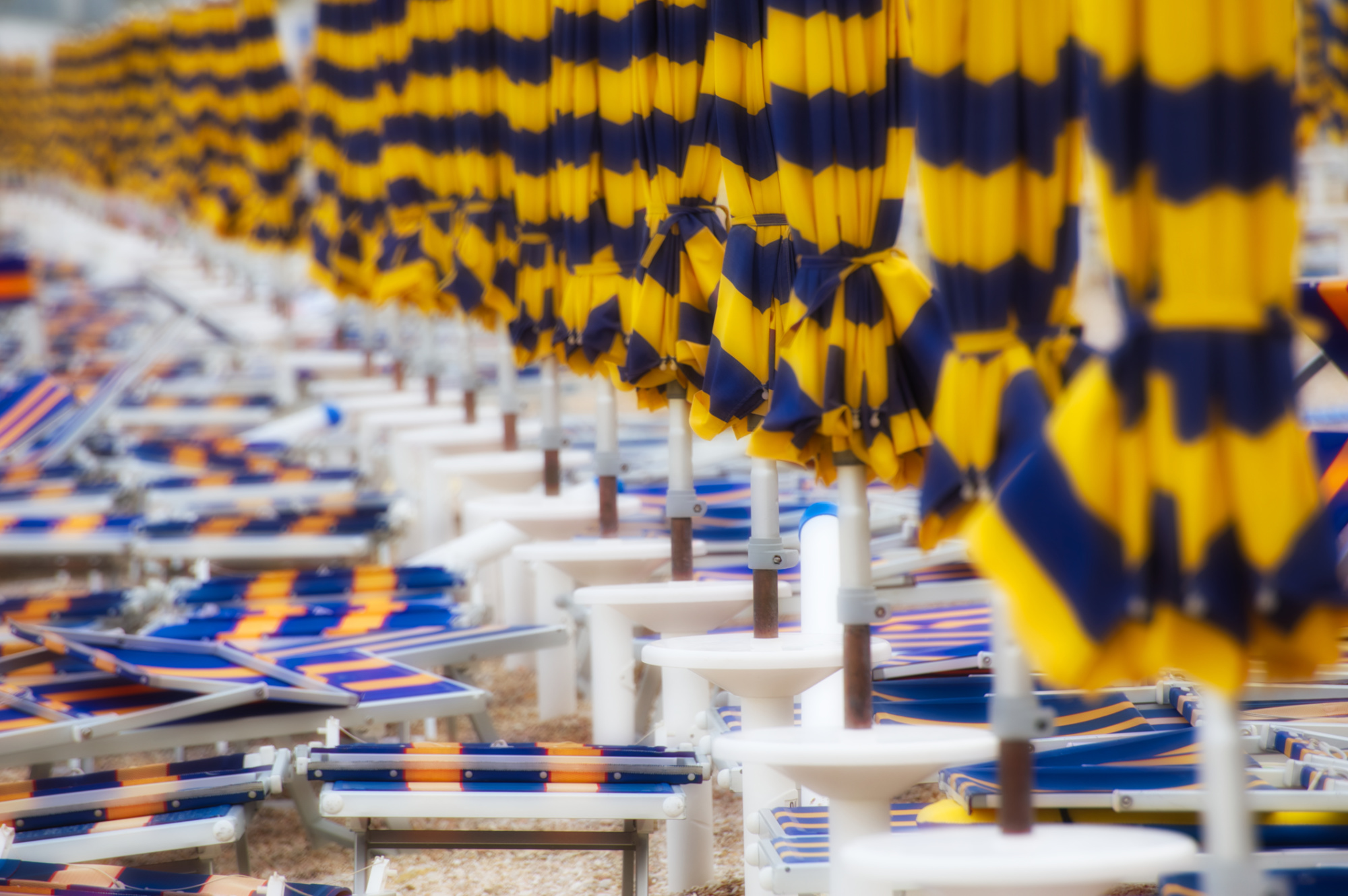 Folded Sun Umbrellas