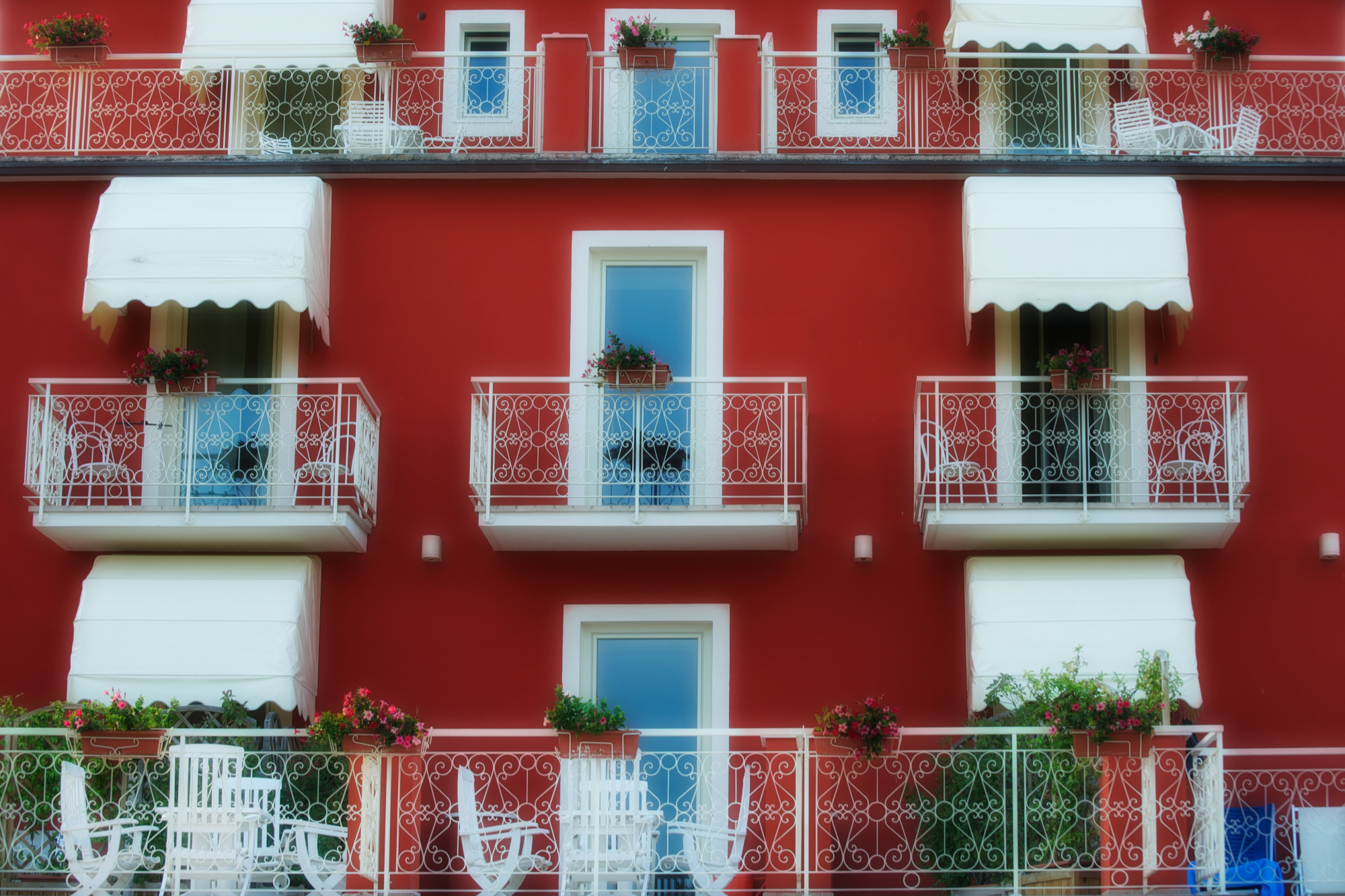 Red Walled Balconies