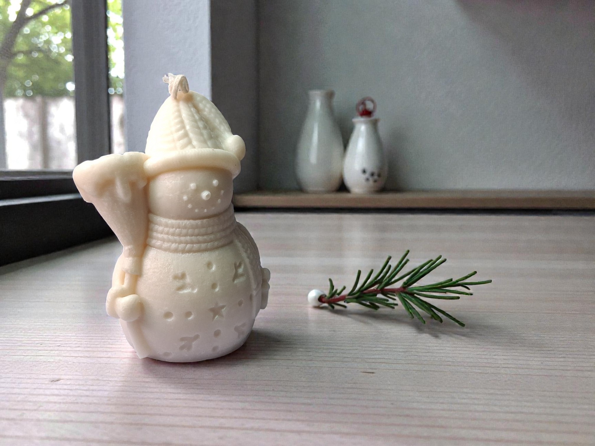 Winter Snowman Candle