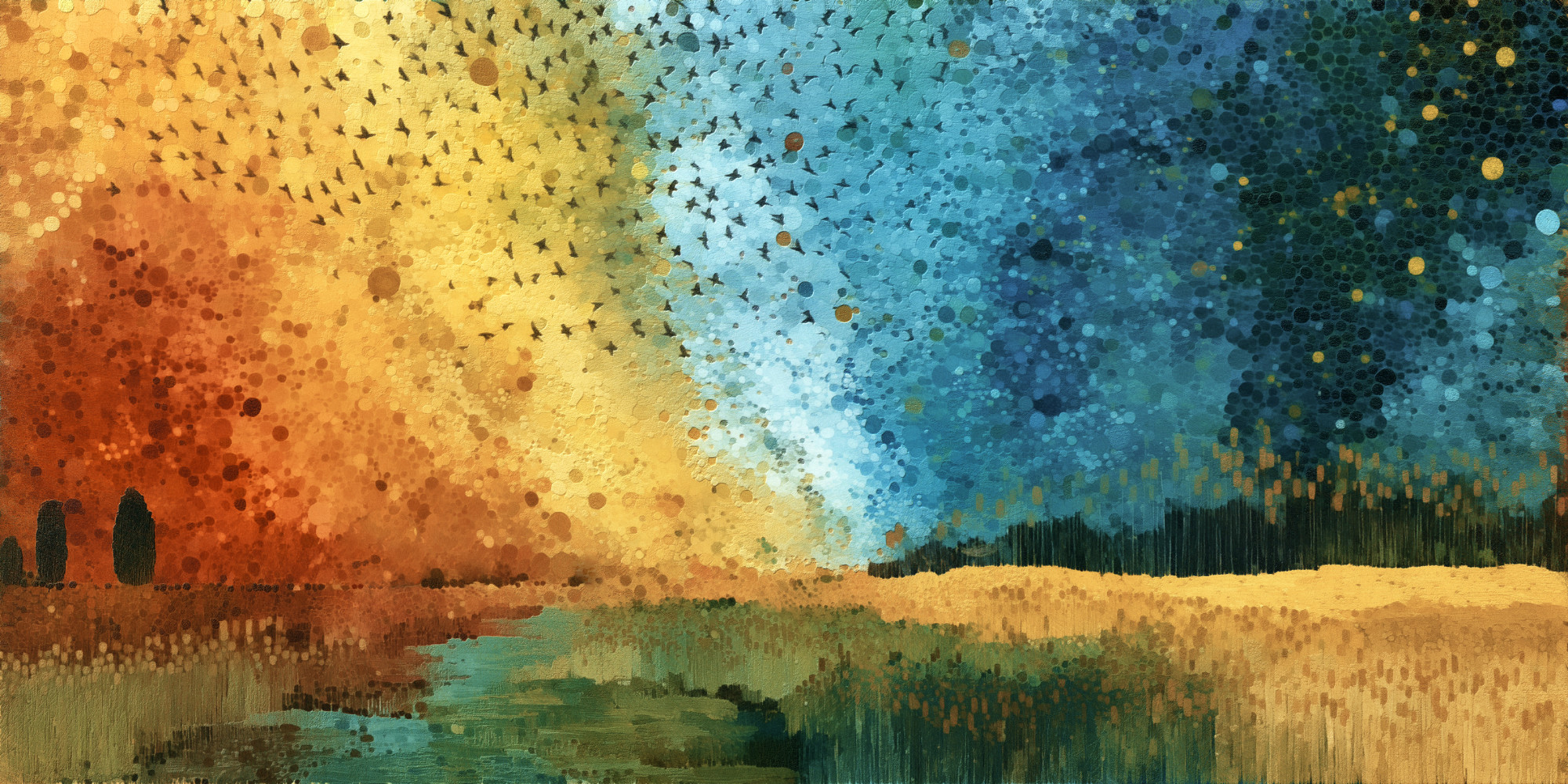 Murmuration After Sunset