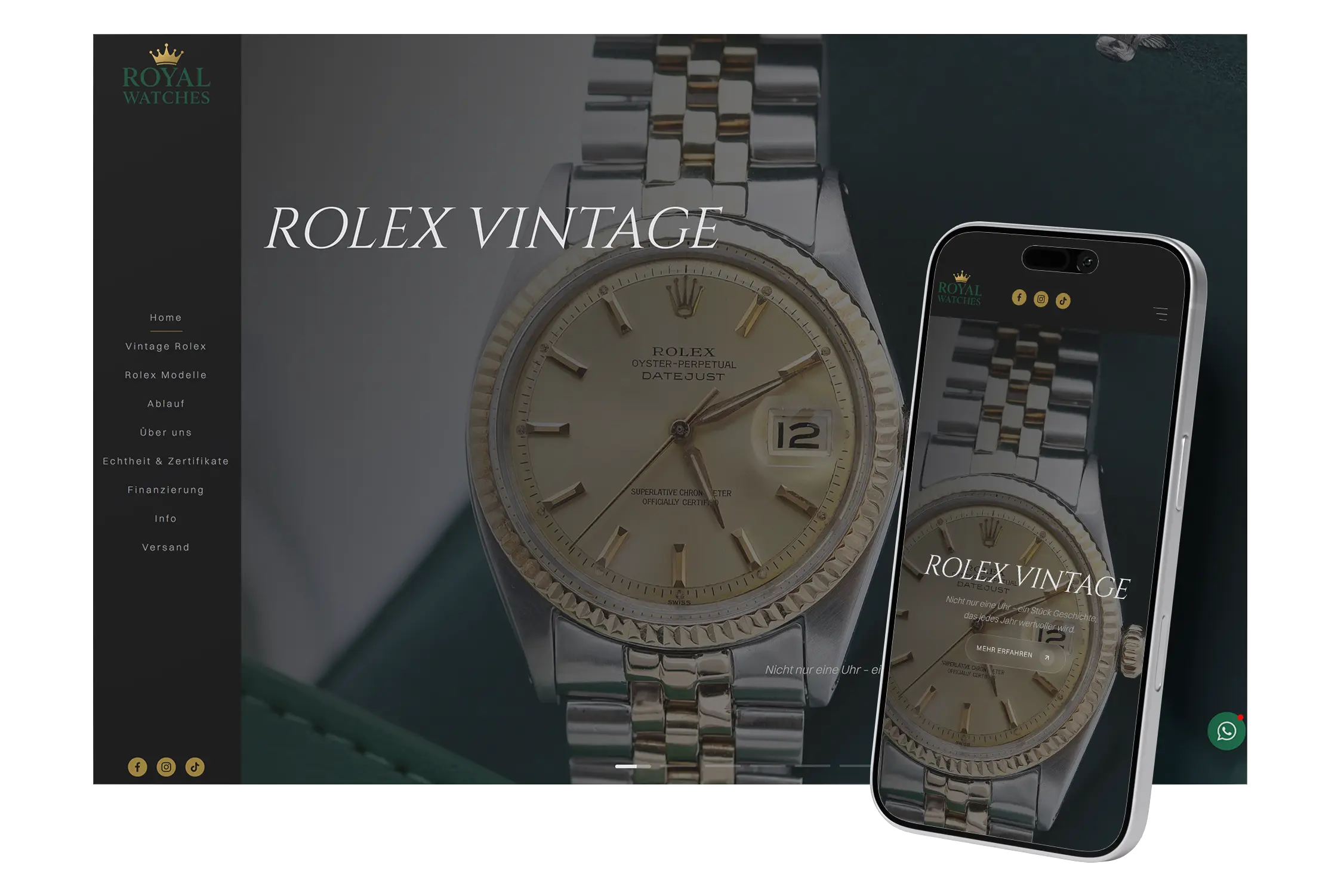 Website für Uhrenhandel