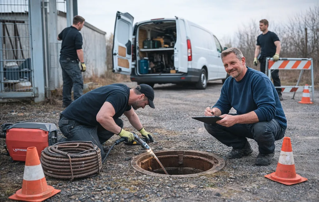 Rohrreiniger Markus im Einsatz