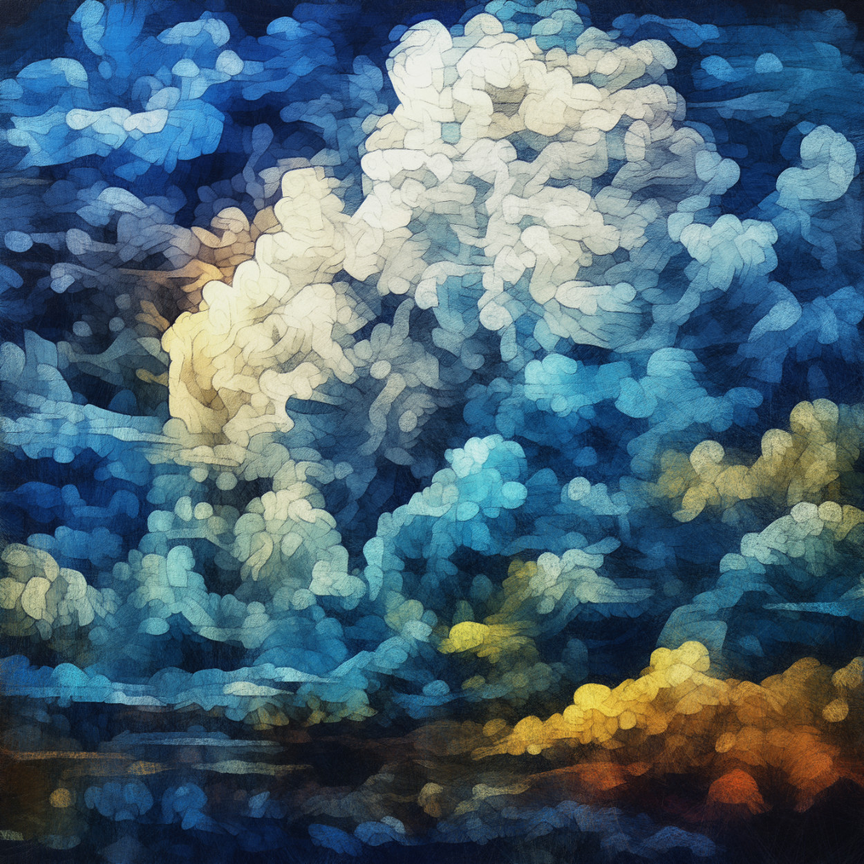 Clouds Billow The Sun Sets