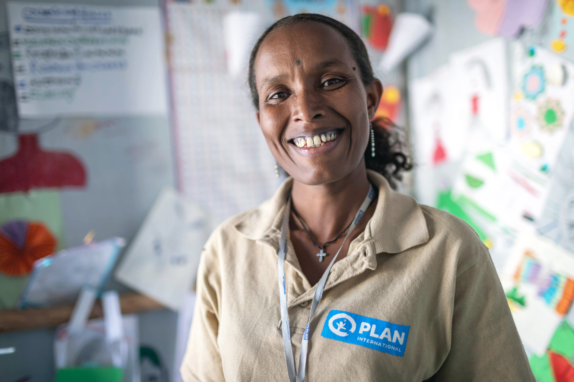 Employee smiling at camera