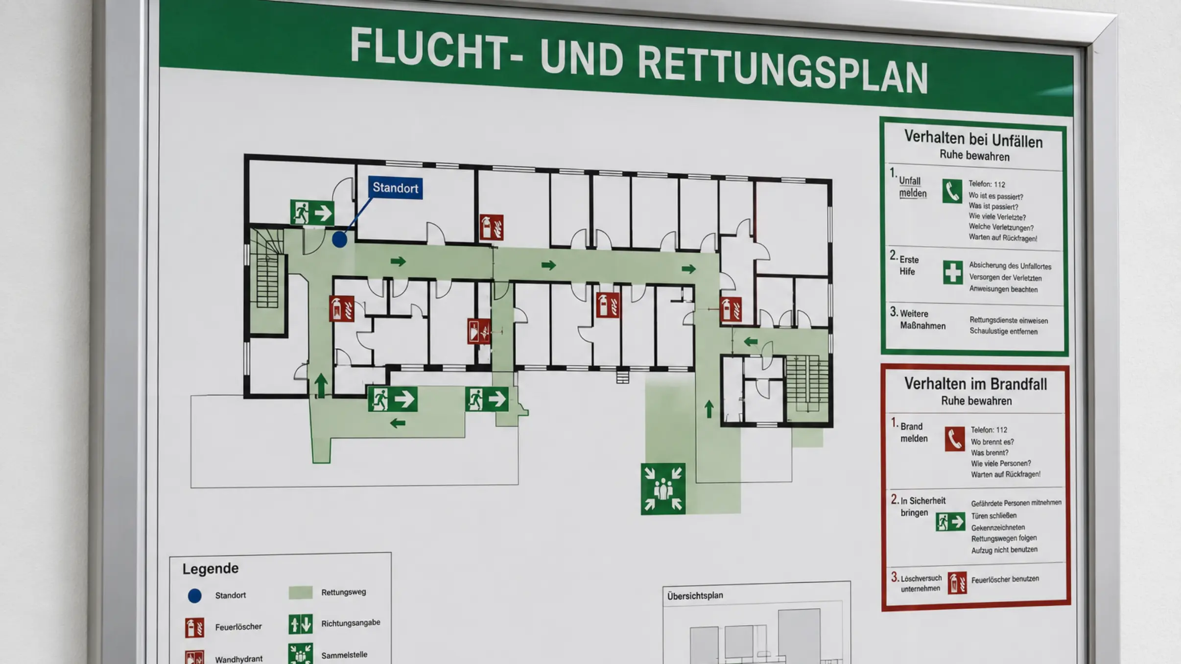 Beispielhafter Flucht- und Rettungsplan