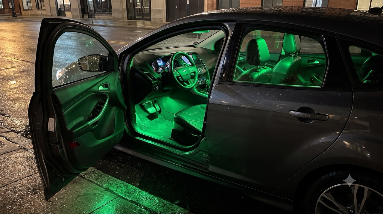 Ford Focus mit Ambientebeleuchtung in grün