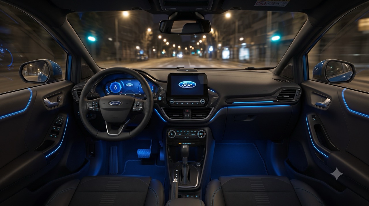 Ford Puma mit Ambientebeleuchtung in blau
