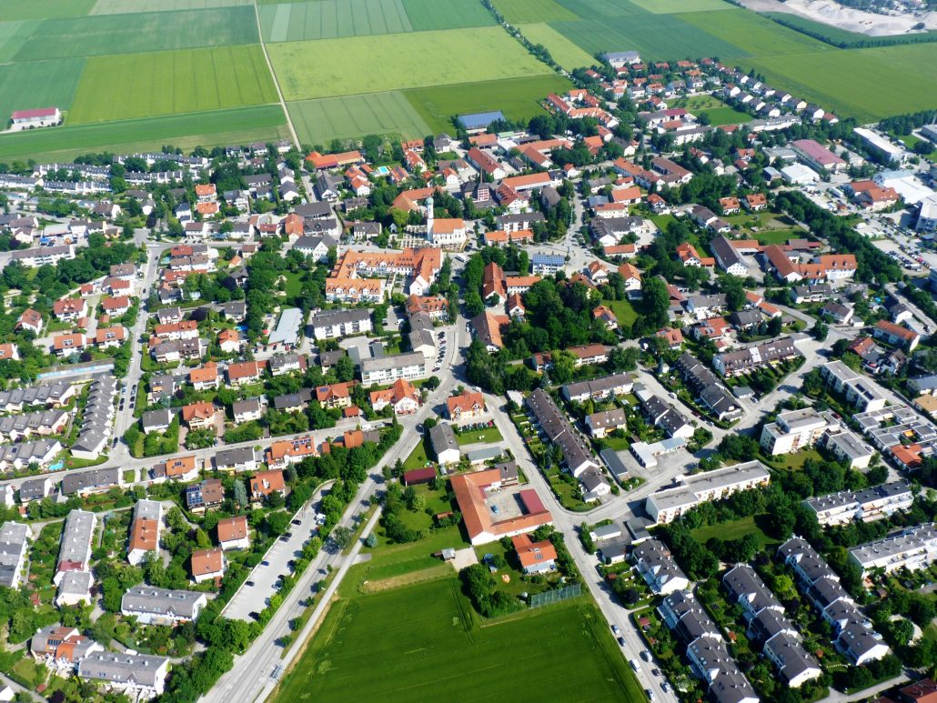 Luftbild von Heimstetten – Immobilienmakler LB Immobilien für Heimstetten und die Gemeinde Kirchheim, Lkr. München