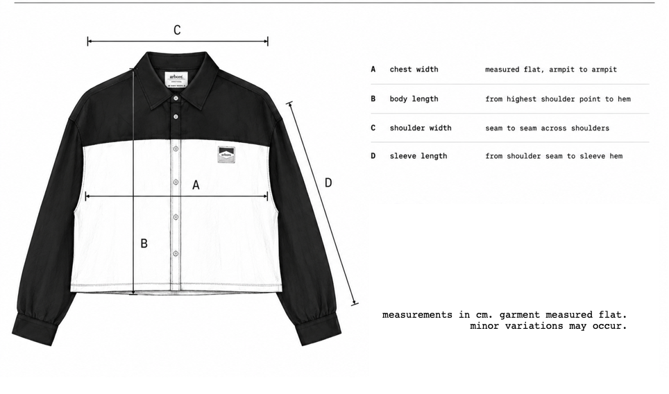 silent block overshirt garment measurements