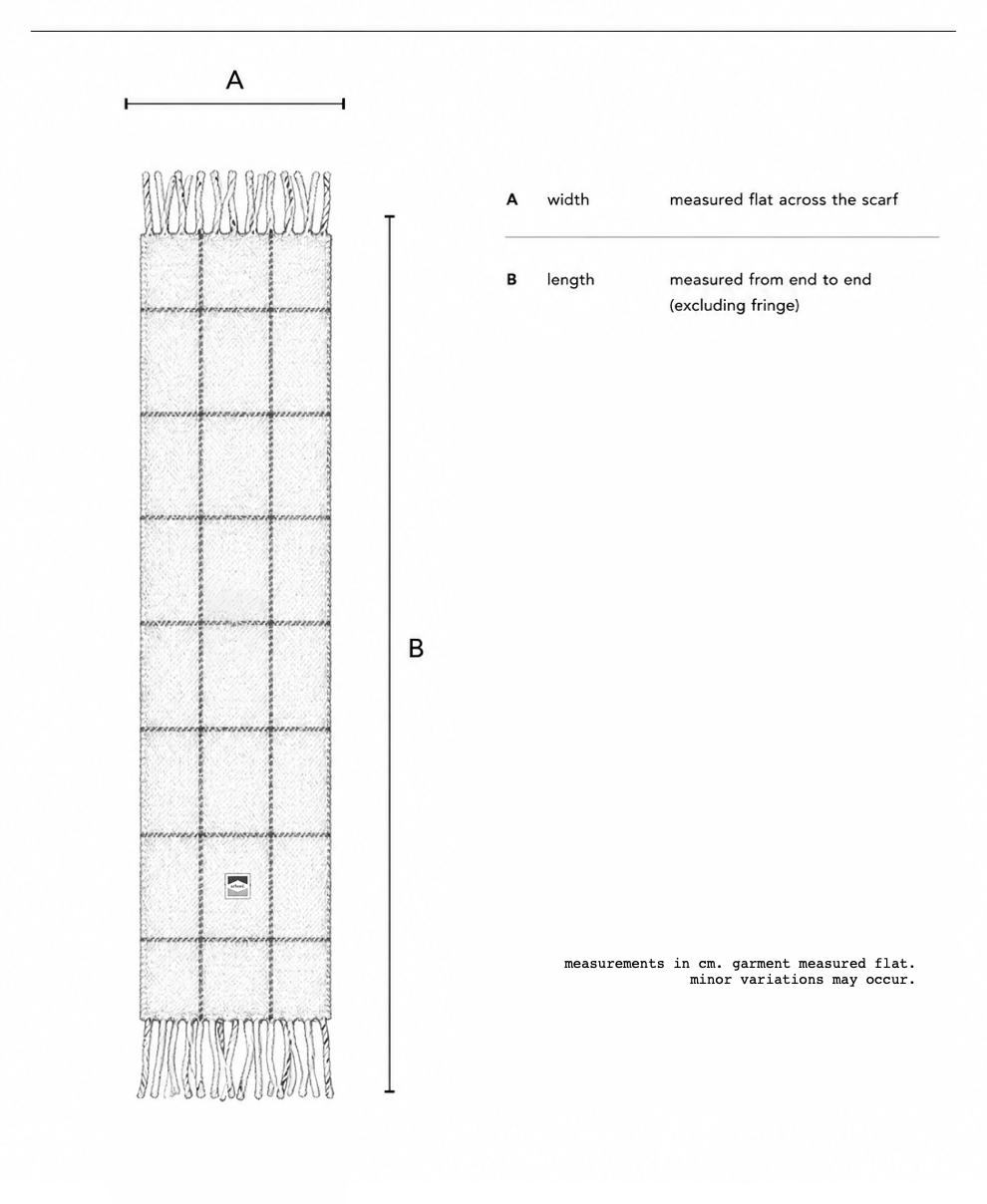 arboré. commuter scarf garment measurements