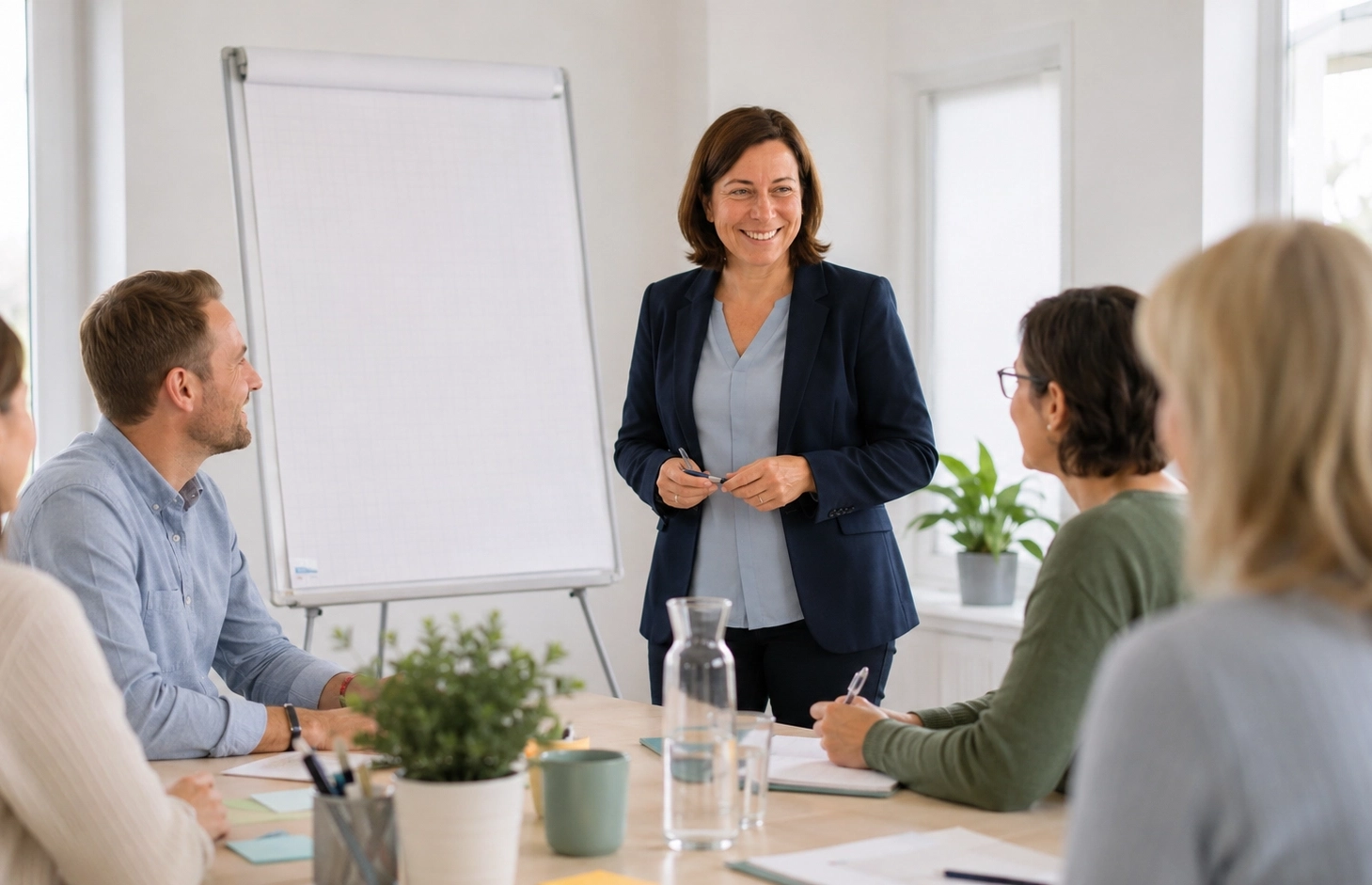 Team im gemeinsamen Austausch während einer Besprechung