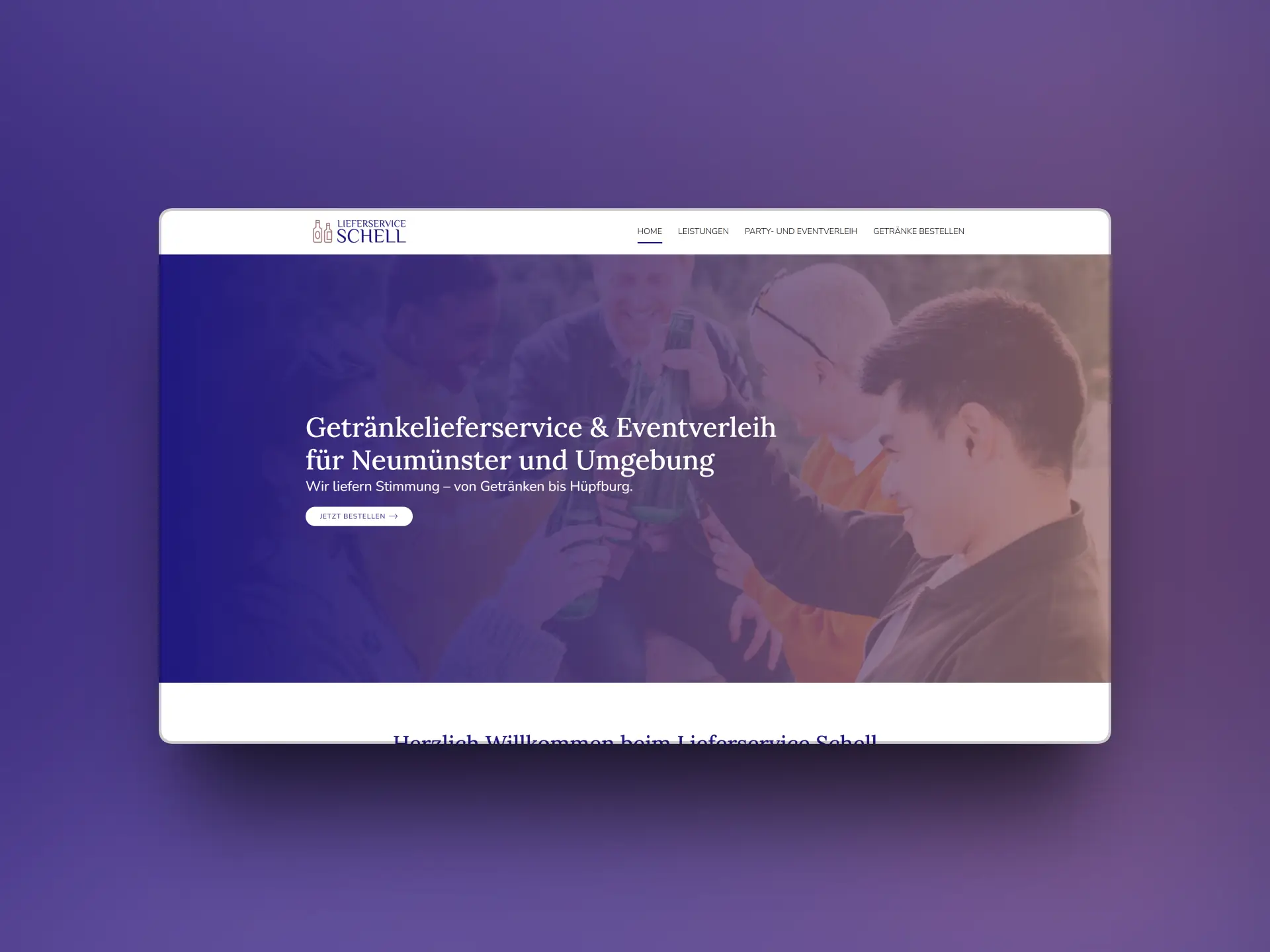 Website von Lieferservice Schell