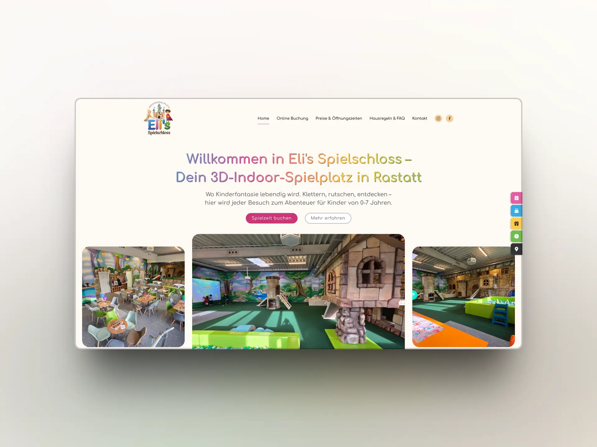 Website von Elis Spielschloss