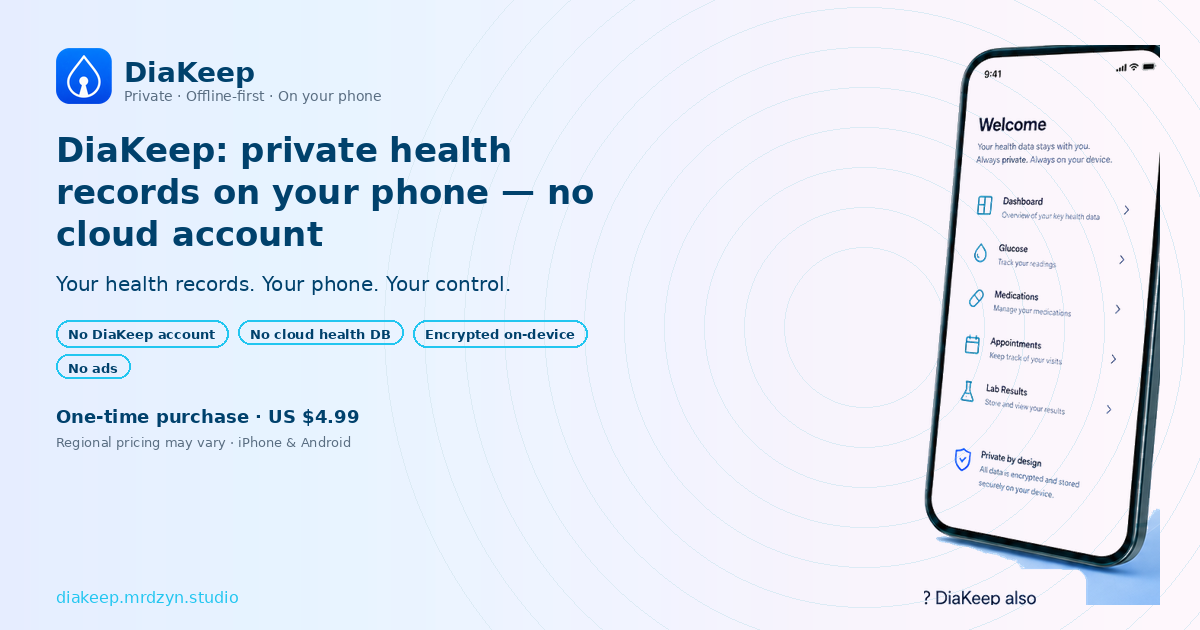 DiaKeep private health records