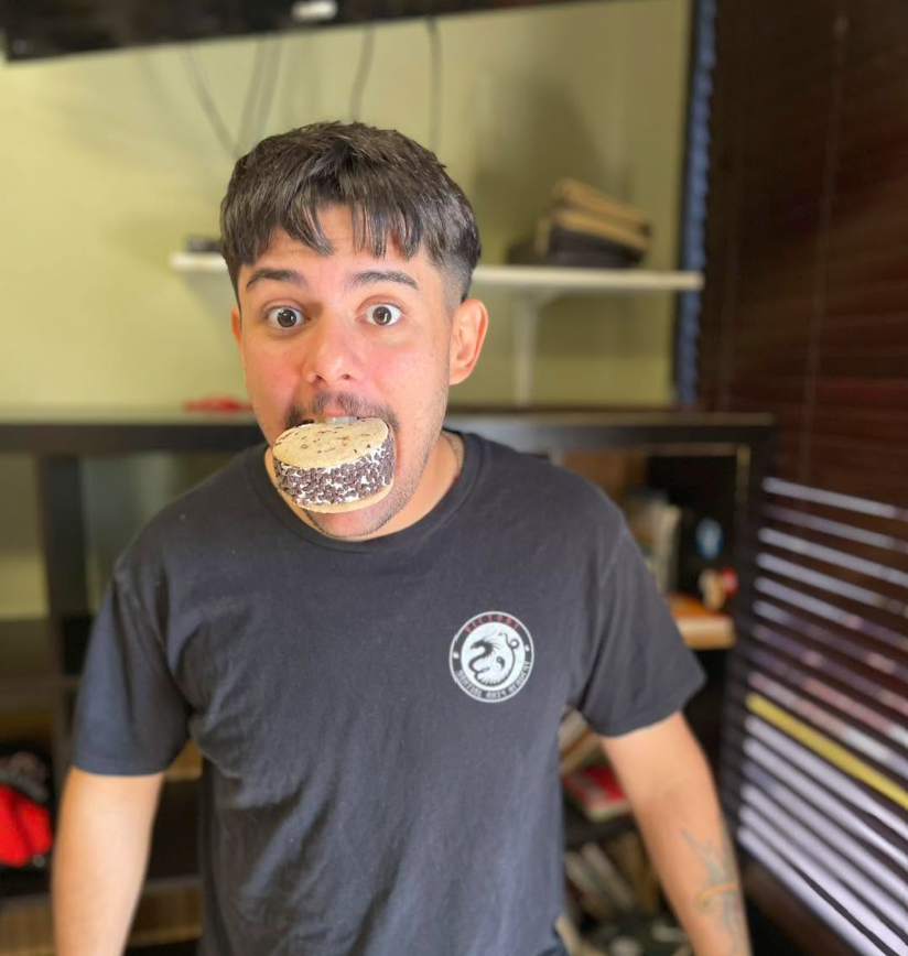 Sensei Brad enjoys a lighthearted moment away from training.