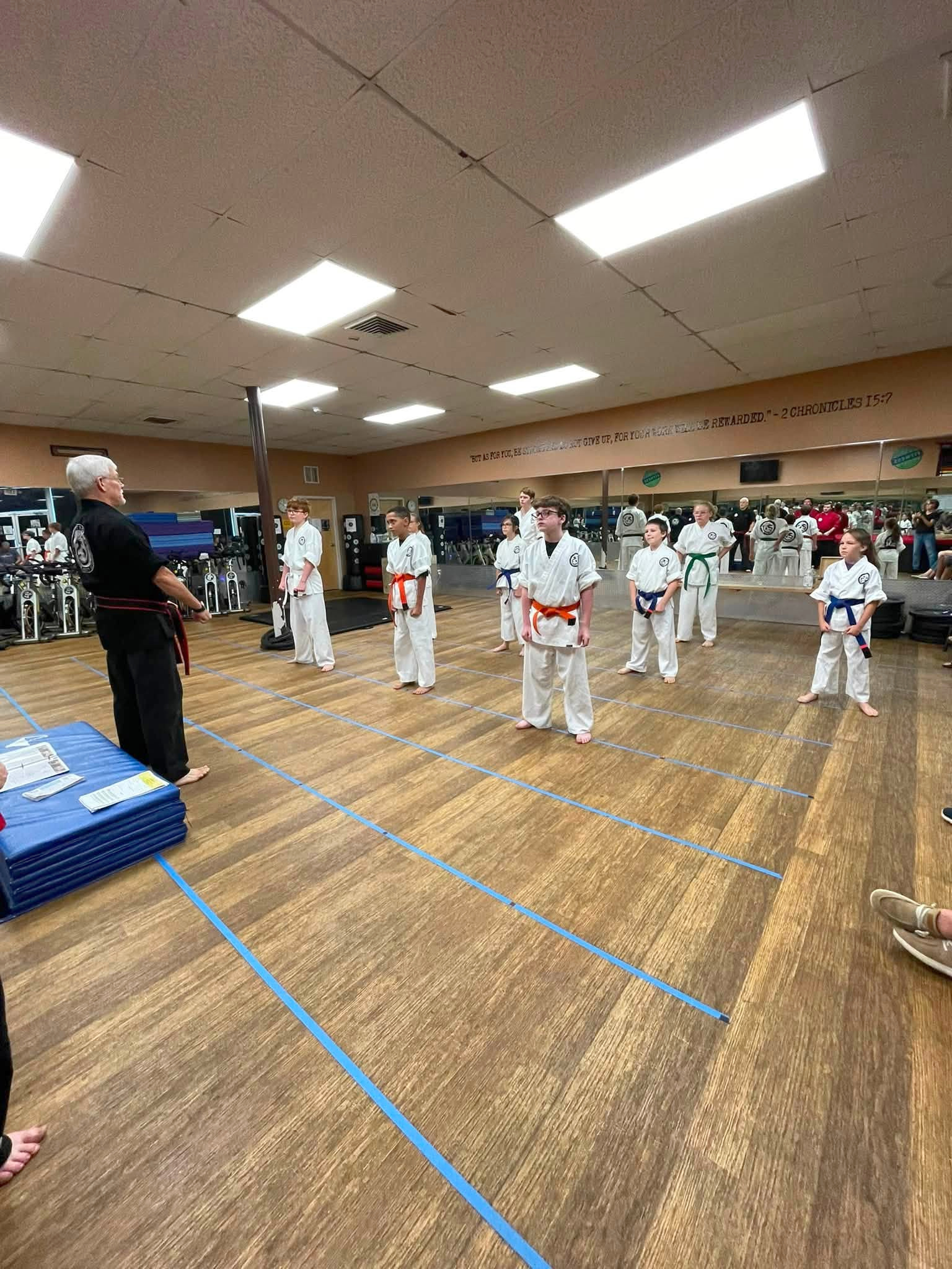 Students demonstrate their training during test night in Chiefland.