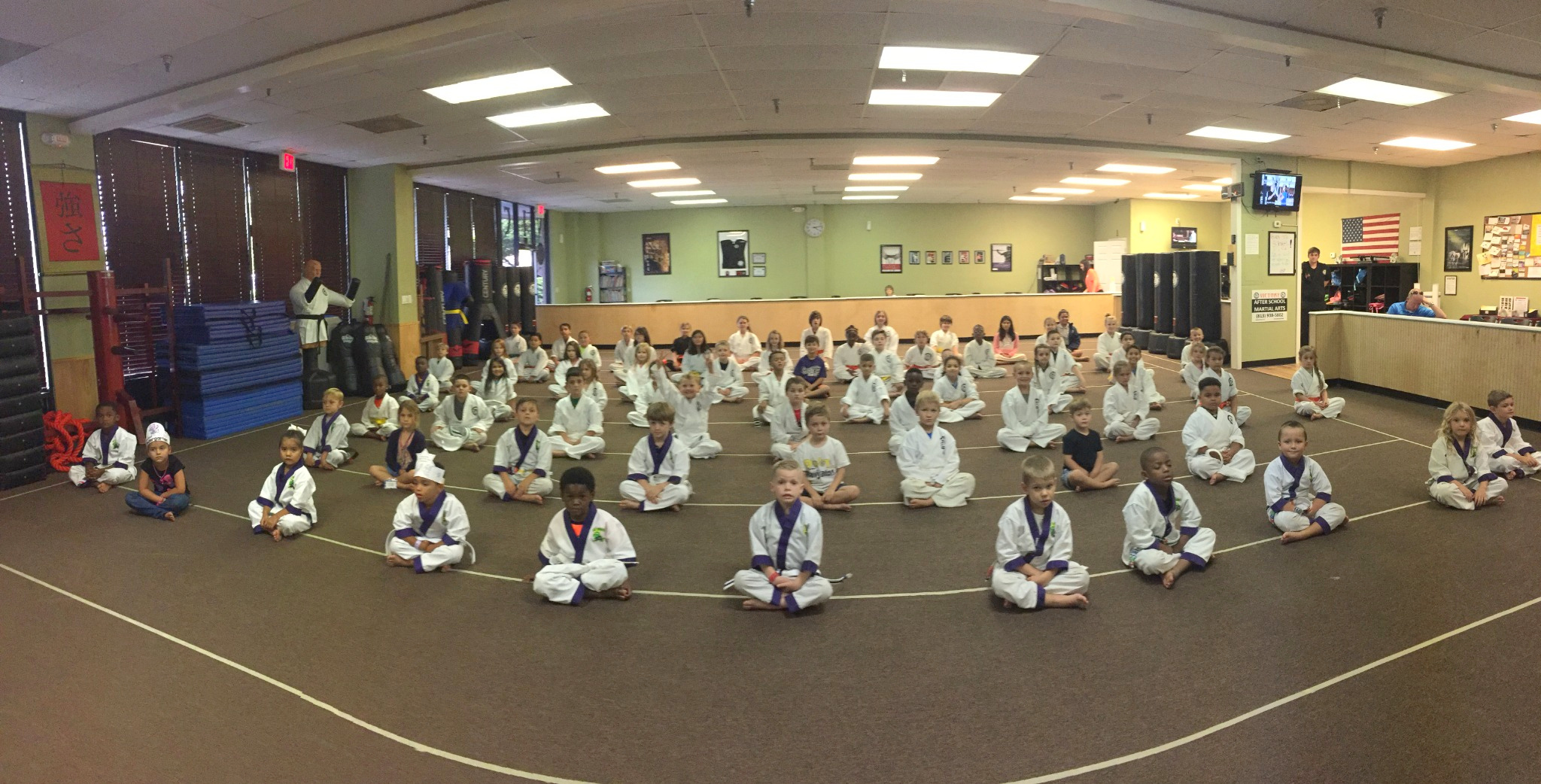 Young students gather for martial arts class at Victory.