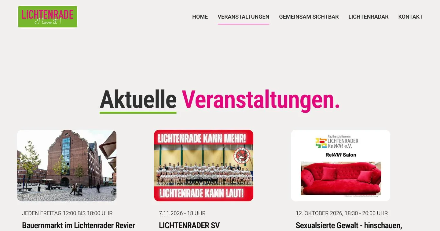 Raster mit aktuellen Veranstaltungen in Lichtenrade