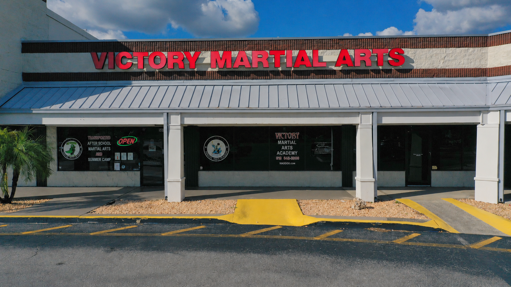 The Victory Martial Arts Academy storefront in Ruskin.