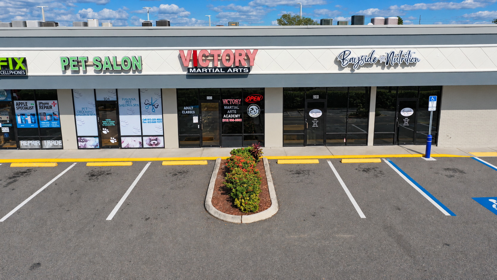 The front entrance at Victory Martial Arts Academy in Apollo Beach.