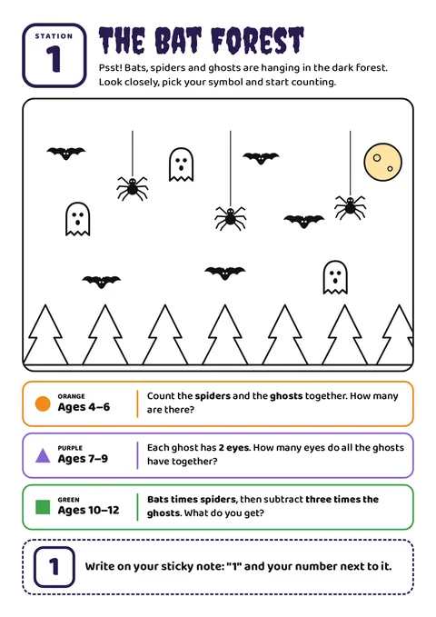 Poster Station 1: Bat Forest (ink-saving)