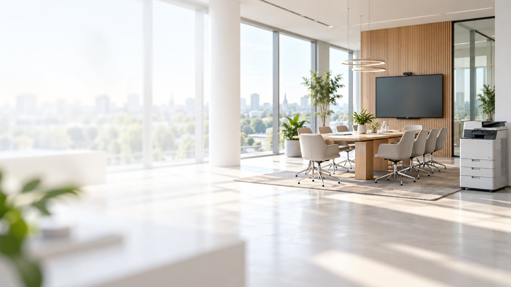 Helles, modernes Arbeitsumfeld – symbolisches Motiv