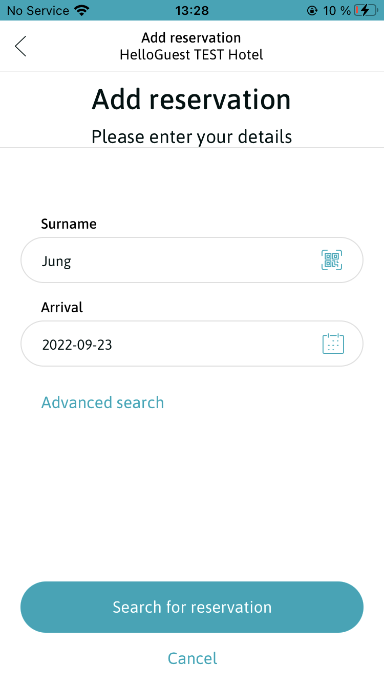 Self Check in Mobile