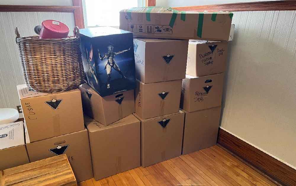 Boîtes préparées pour un déménagement