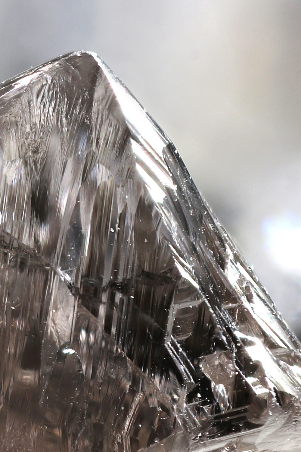Ungeschliffener Diamant vor hellem Hintergund