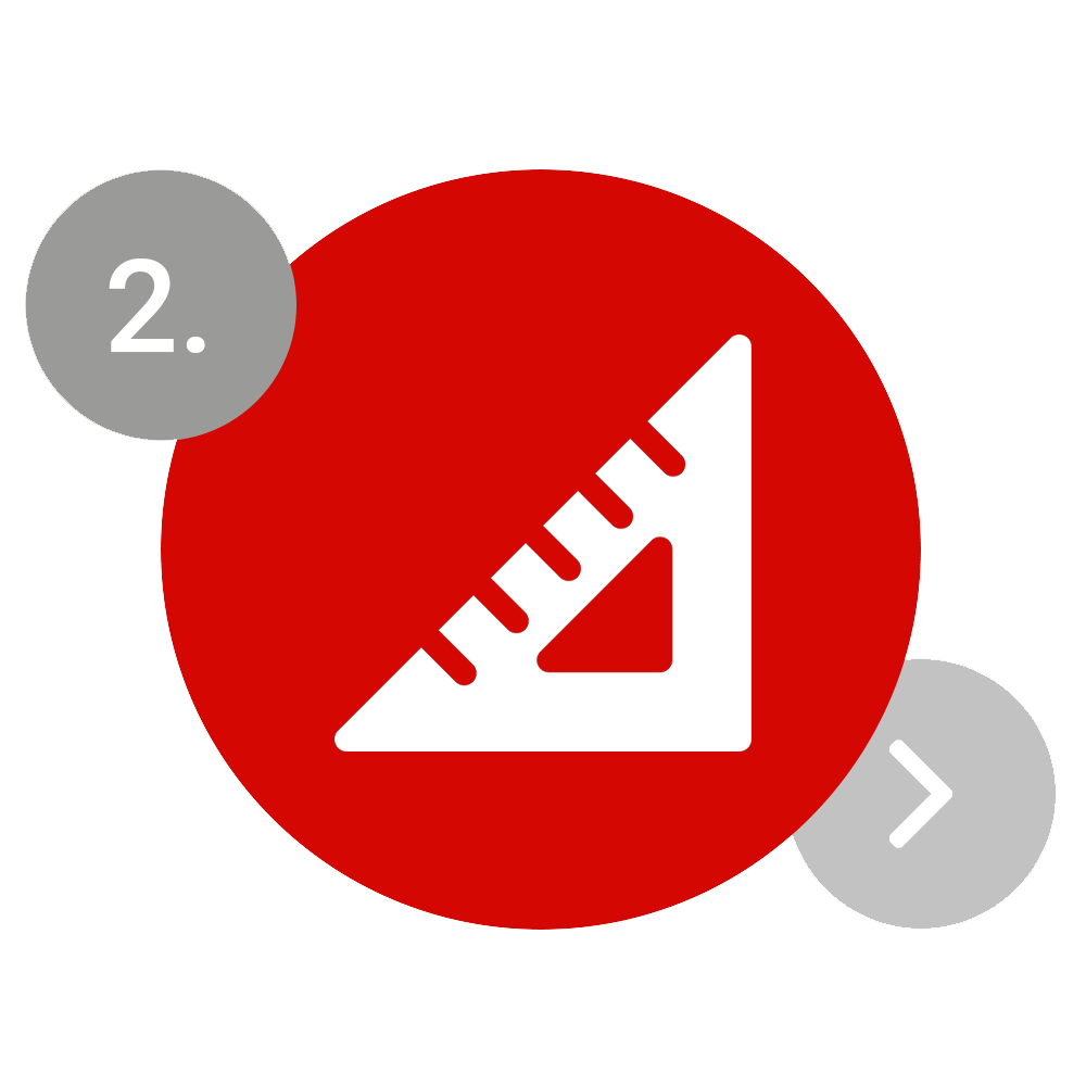 Icon zweiter Schritt Geodreieck