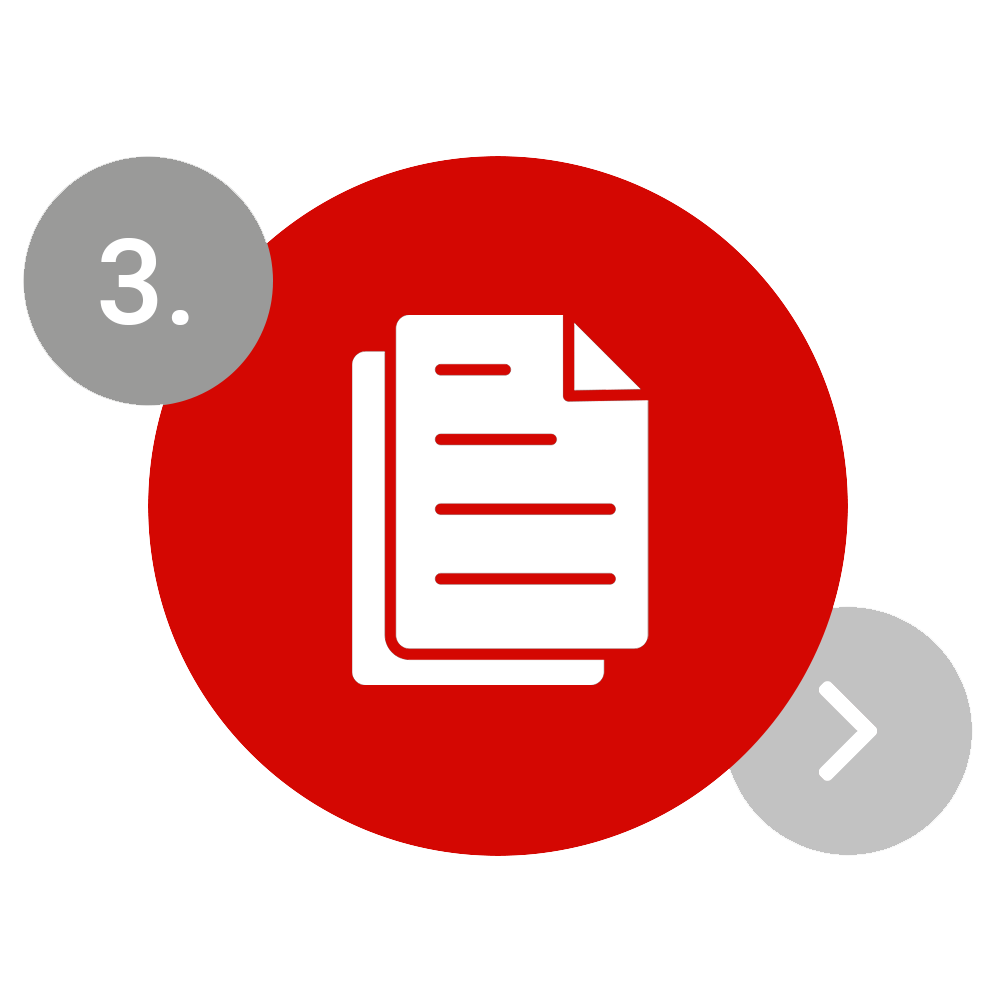 Icon dritter Schritt Dokument