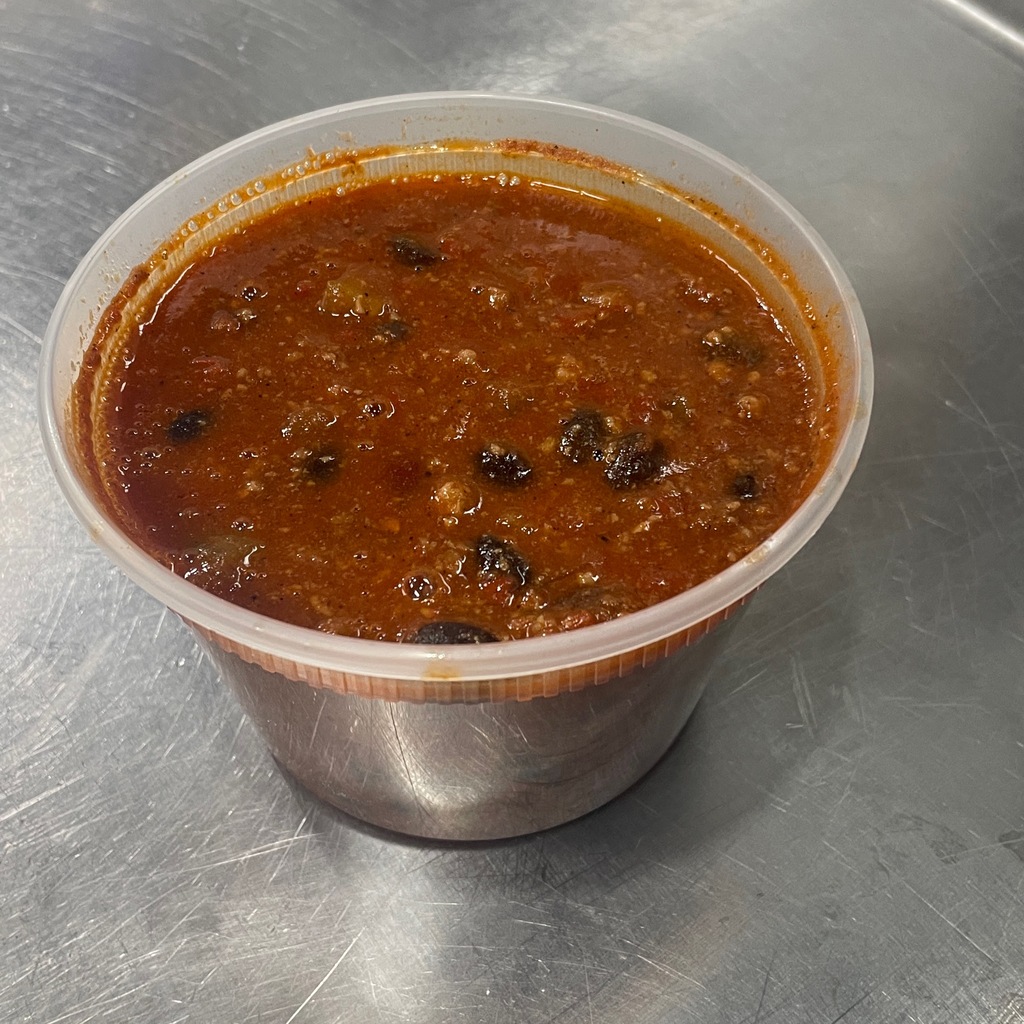 A bowl of our homemade chili.