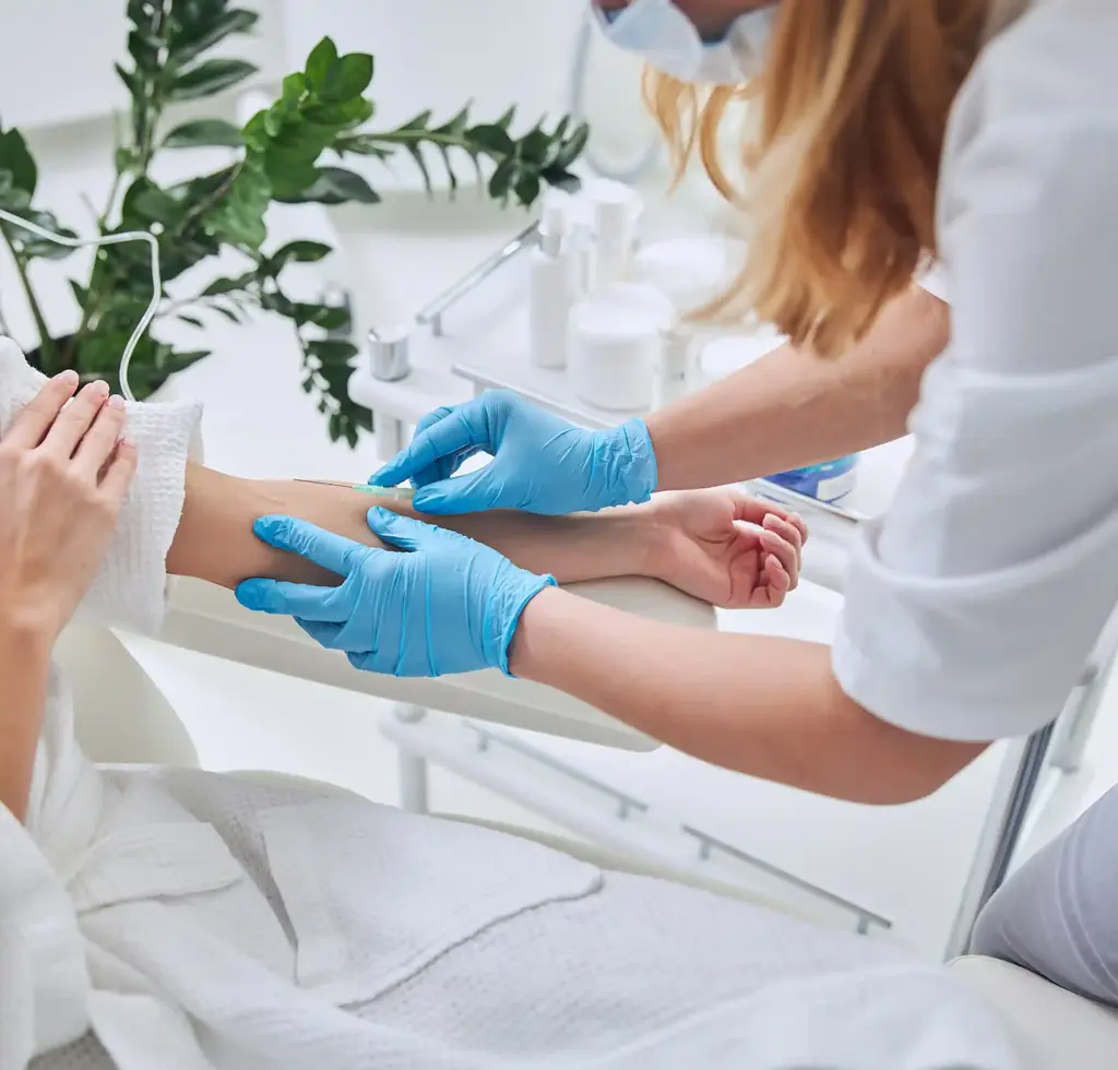 Infusionstherapie bei Patientin